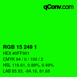 Color code: RGB 15 249 1 | qconv.com