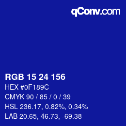 Color code: RGB 15 24 156 | qconv.com