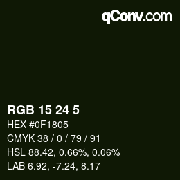 Color code: RGB 15 24 5 | qconv.com