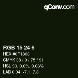 Color code: RGB 15 24 6 | qconv.com