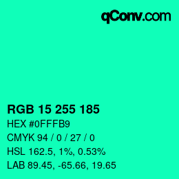 Color code: RGB 15 255 185 | qconv.com