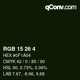 Color code: RGB 15 26 4 | qconv.com