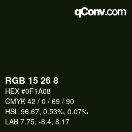Farbcode: RGB 15 26 8 | qconv.com