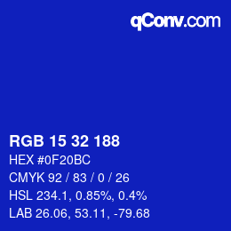 Color code: RGB 15 32 188 | qconv.com