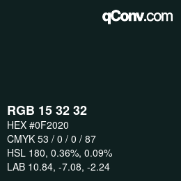 Color code: RGB 15 32 32 | qconv.com