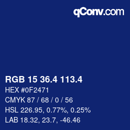カラーコード: RGB 15 36.4 113.4 | qconv.com