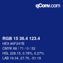 カラーコード: RGB 15 36.4 123.4 | qconv.com