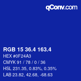 カラーコード: RGB 15 36.4 163.4 | qconv.com