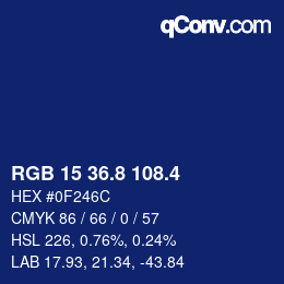 カラーコード: RGB 15 36.8 108.4 | qconv.com