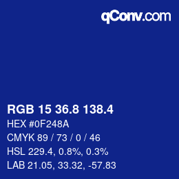 カラーコード: RGB 15 36.8 138.4 | qconv.com