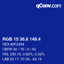 カラーコード: RGB 15 36.8 148.4 | qconv.com