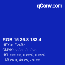カラーコード: RGB 15 36.8 183.4 | qconv.com