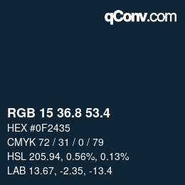 カラーコード: RGB 15 36.8 53.4 | qconv.com