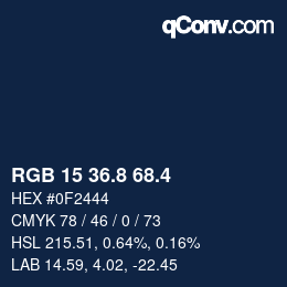 カラーコード: RGB 15 36.8 68.4 | qconv.com