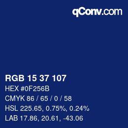 Color code: RGB 15 37 107 | qconv.com