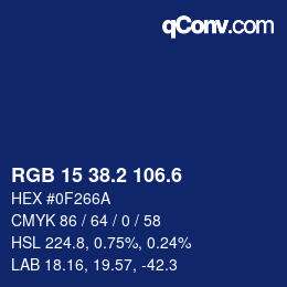 カラーコード: RGB 15 38.2 106.6 | qconv.com