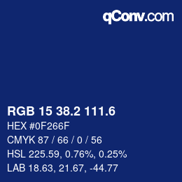 カラーコード: RGB 15 38.2 111.6 | qconv.com