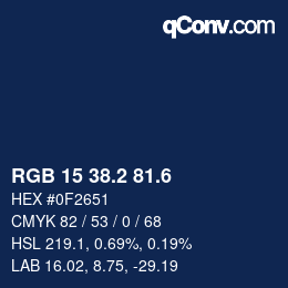 カラーコード: RGB 15 38.2 81.6 | qconv.com
