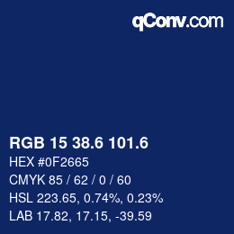 カラーコード: RGB 15 38.6 101.6 | qconv.com