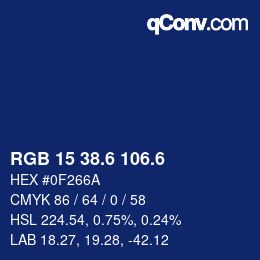 カラーコード: RGB 15 38.6 106.6 | qconv.com