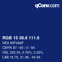 カラーコード: RGB 15 38.6 111.6 | qconv.com