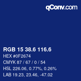 カラーコード: RGB 15 38.6 116.6 | qconv.com