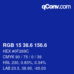 カラーコード: RGB 15 38.6 156.6 | qconv.com