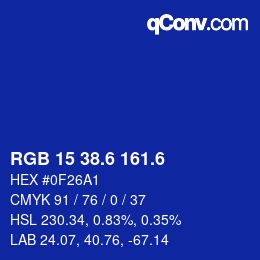 カラーコード: RGB 15 38.6 161.6 | qconv.com