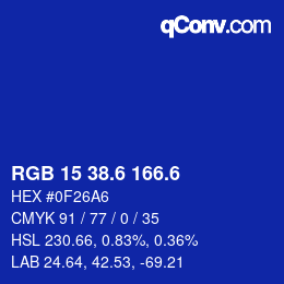 カラーコード: RGB 15 38.6 166.6 | qconv.com