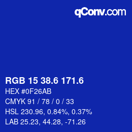 カラーコード: RGB 15 38.6 171.6 | qconv.com
