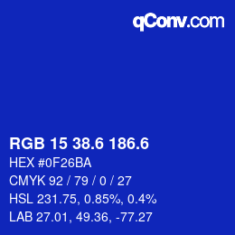 カラーコード: RGB 15 38.6 186.6 | qconv.com