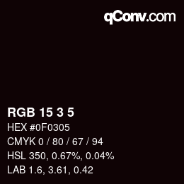 Color code: RGB 15 3 5 | qconv.com