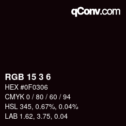 Color code: RGB 15 3 6 | qconv.com
