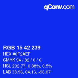 Color code: RGB 15 42 239 | qconv.com