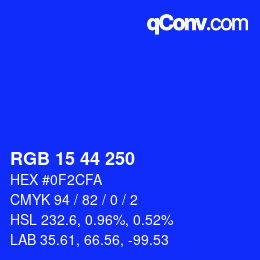 颜色代码: RGB 15 44 250 | qconv.com