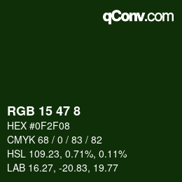 Color code: RGB 15 47 8 | qconv.com