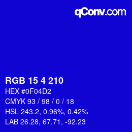 Color code: RGB 15 4 210 | qconv.com