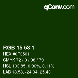 Color code: RGB 15 53 1 | qconv.com