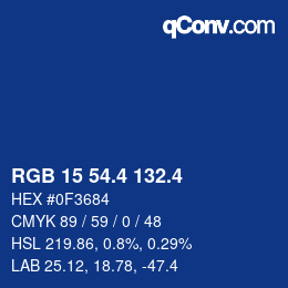 カラーコード: RGB 15 54.4 132.4 | qconv.com