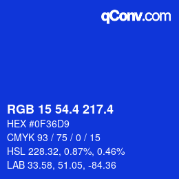 カラーコード: RGB 15 54.4 217.4 | qconv.com