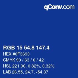 カラーコード: RGB 15 54.8 147.4 | qconv.com