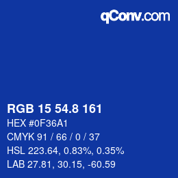 カラーコード: RGB 15 54.8 161 | qconv.com