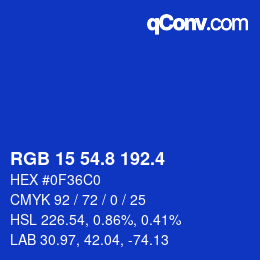 カラーコード: RGB 15 54.8 192.4 | qconv.com