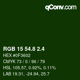 カラーコード: RGB 15 54.8 2.4 | qconv.com