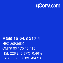 カラーコード: RGB 15 54.8 217.4 | qconv.com