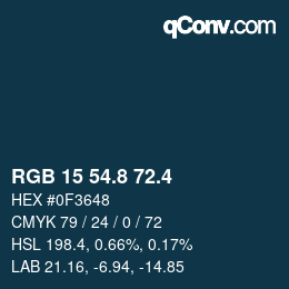 カラーコード: RGB 15 54.8 72.4 | qconv.com