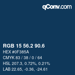 カラーコード: RGB 15 56.2 90.6 | qconv.com