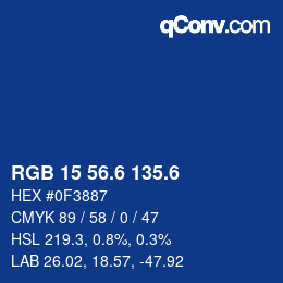 カラーコード: RGB 15 56.6 135.6 | qconv.com
