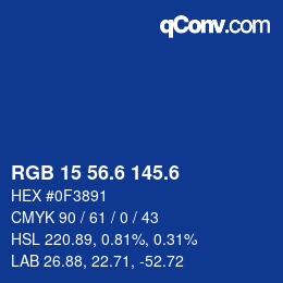 カラーコード: RGB 15 56.6 145.6 | qconv.com