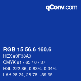 カラーコード: RGB 15 56.6 160.6 | qconv.com